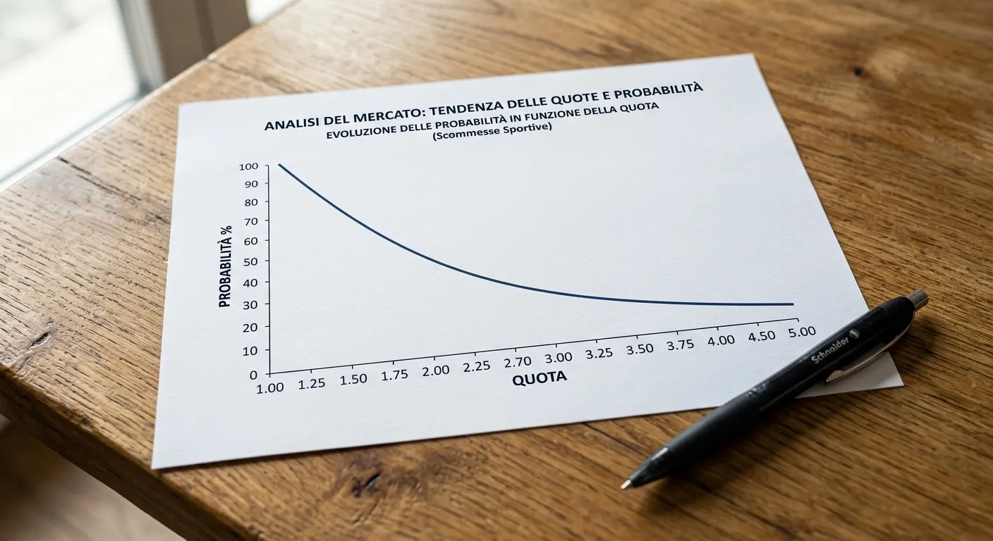 Grafico mostra la conversione tra quota decimale e probabilità implicita di esiti UFC