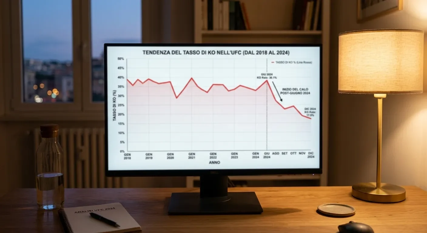Grafico della tendenza al ribasso del tasso di knockout UFC dopo giugno 2024