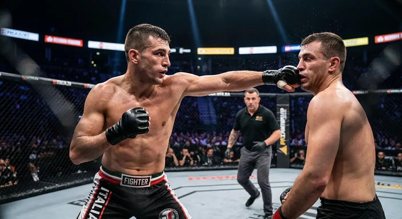 Stoppage tecnico in un fight light heavyweight UFC dopo combinazione di colpi