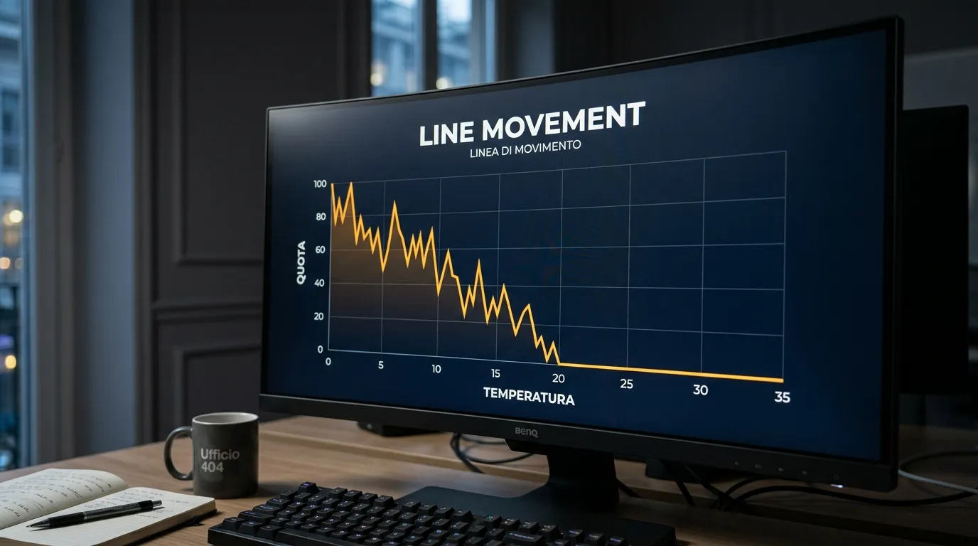 Grafico temporale di line movement di una quota UFC dall'apertura alla chiusura