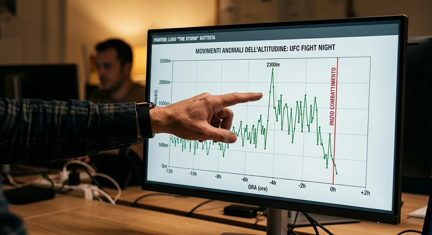 Grafico di un movimento di quota anomalo nelle ore precedenti un incontro UFC